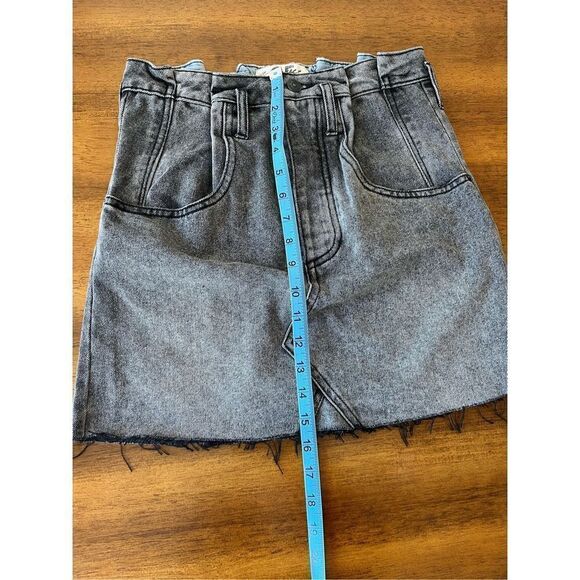 Free People charcoal denim paper bag mini skirt women’s size 25 - Picture 8 of 8